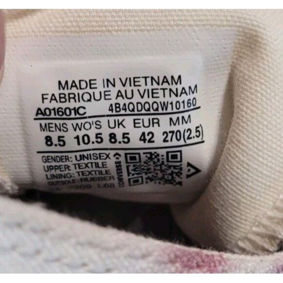 Converse Chuck 70 Embroidered Lips High Love Me Vtg White Men's 8.5 Wmns 10.5 - Picture 8 of 8